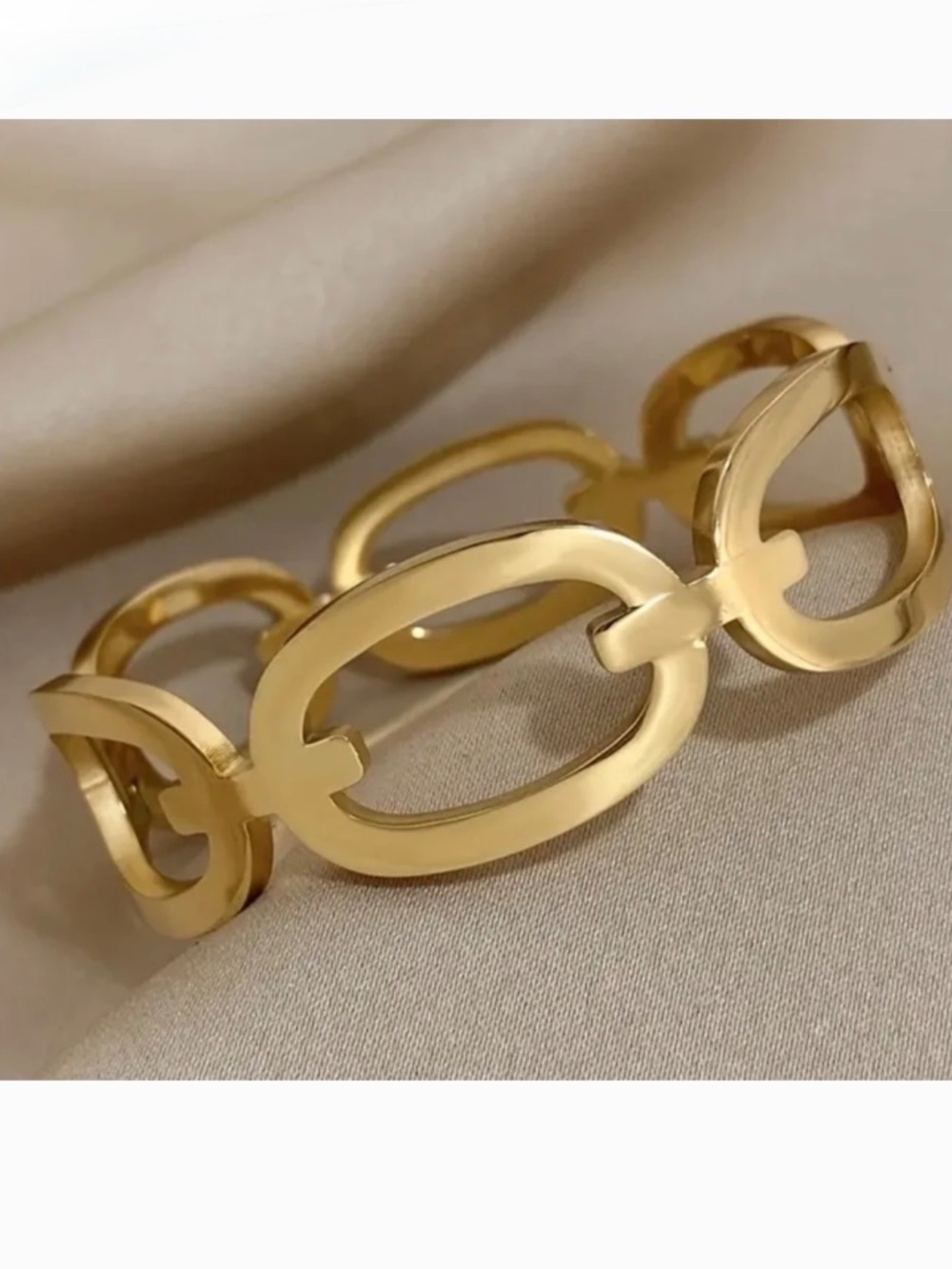 18K Gold Plated/Stainless Steel Cuff Bracelet.
